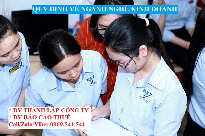 Quy định về ngành nghề khi thành lập công ty